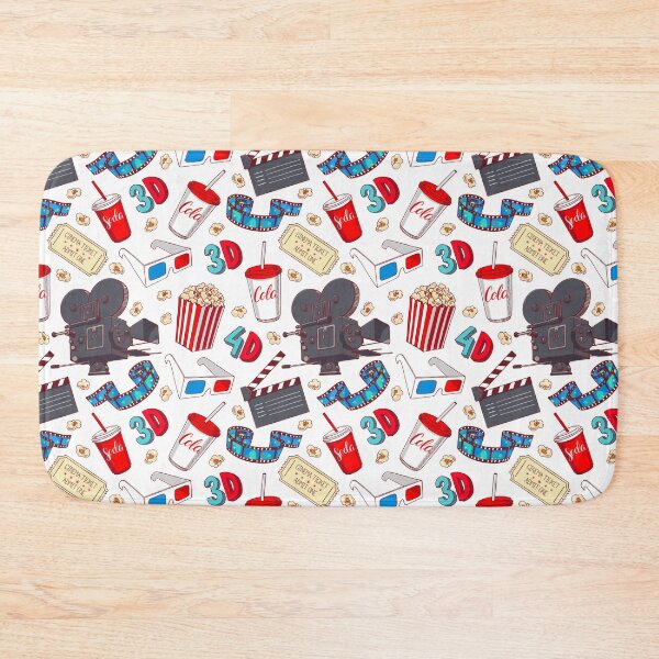 Item preview, Cute Seamless Background Cinema Attributes Hand Drawn Illustration designed and sold by Peekonet.