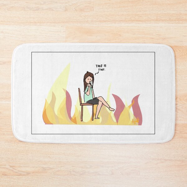 Item preview, This Is Fine - sipping tea in the fire  designed and sold by emucomics.