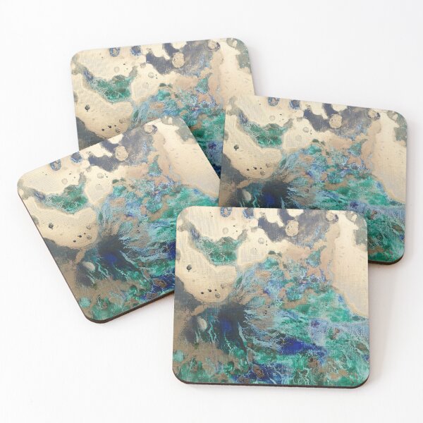 Item preview, Blue Green Gold Abstract Art Monet Lake Oil Painting Islands Spray Paint designed and sold by Bobbie Whittaker.
