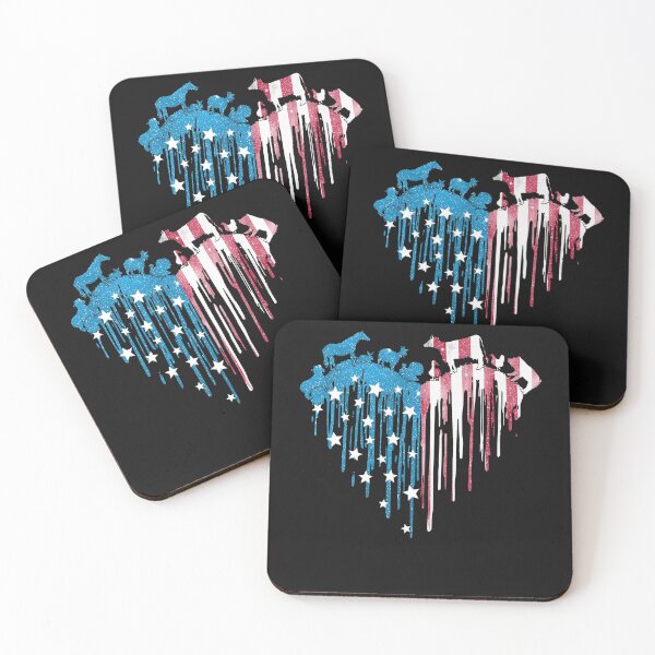 Item preview,  4th of July Farm Animals Heart American Flag designed and sold by AlisonWalsh24.