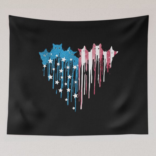 Item preview, 4th of July Cat Heart American Flag designed and sold by AlisonWalsh24.