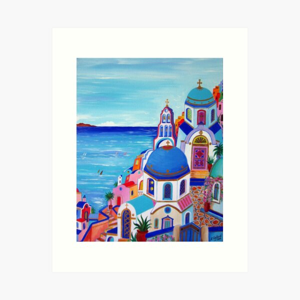 Colourful Village Art Print