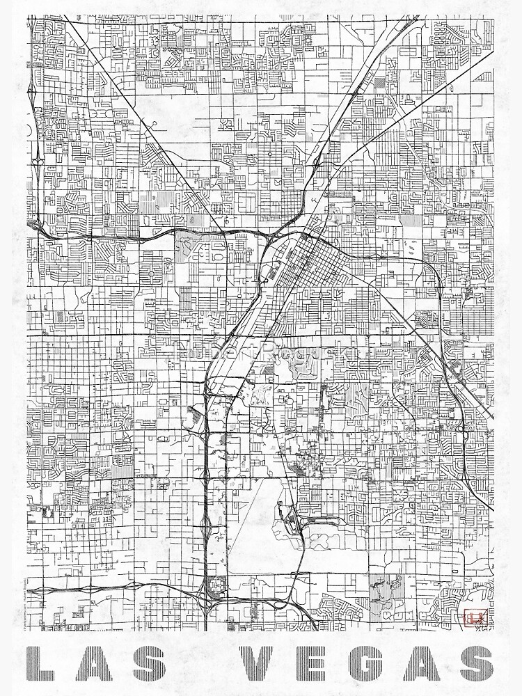Las Vegas Map Line by HubertRoguski