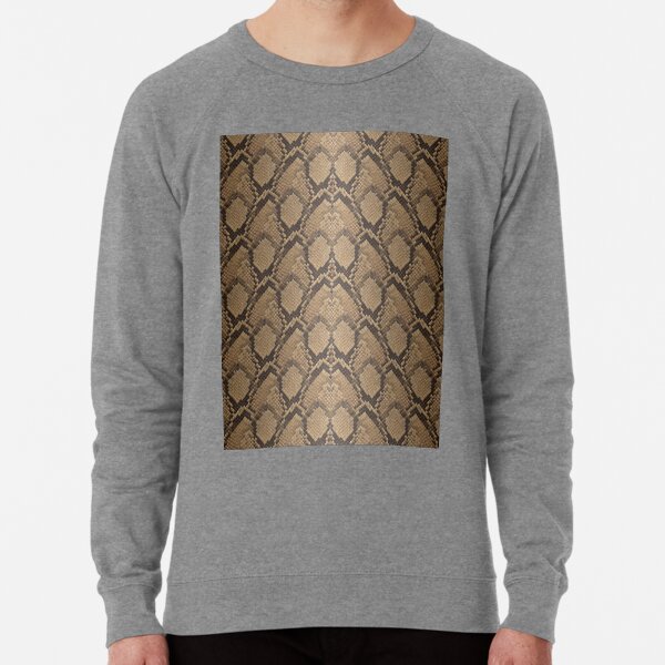 Golden Brown Python Snake Skin Reptile Scales Lightweight Sweatshirt