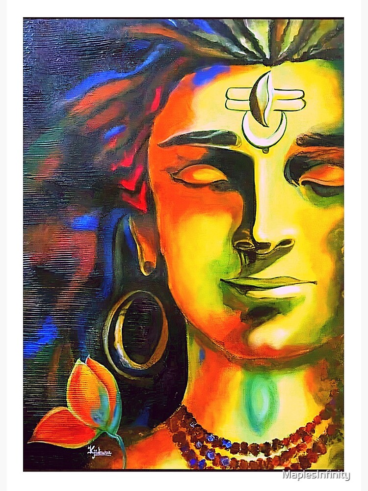 simple lord shiva watercolor painting