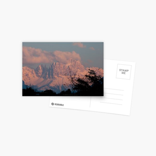 Pretty in Pink: Sunset on the Dolomites Postcard