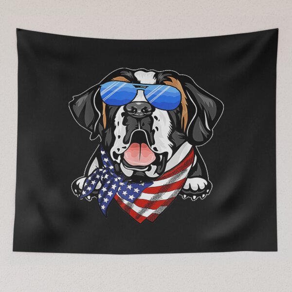 Item preview, American Saint Bernard USA Flag 4th of July designed and sold by angelabeulah.