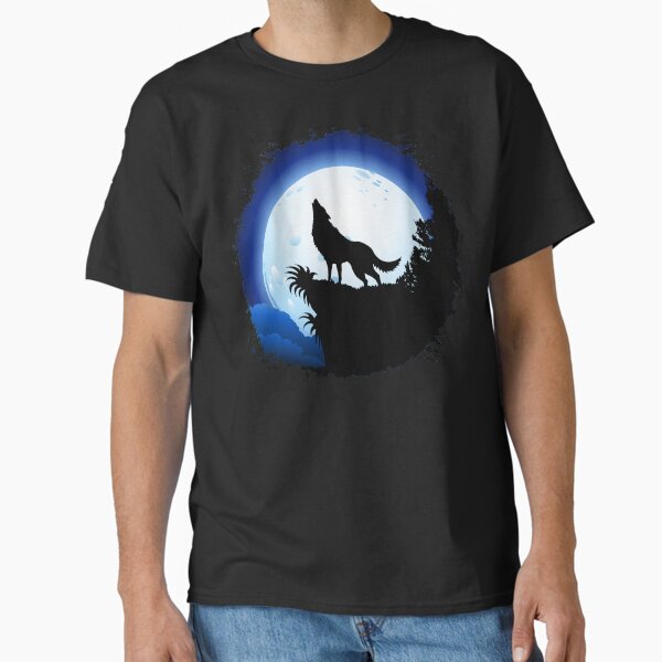 Wolf Howling at Blue Moon Classic T-Shirt