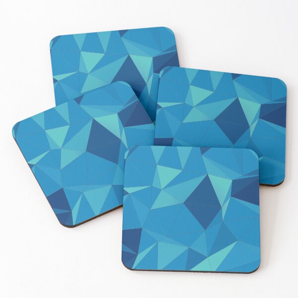 Item preview, Blue Triangle Geometry Low Ploy Mosaic Pattern designed and sold by OnigiriDoctor.