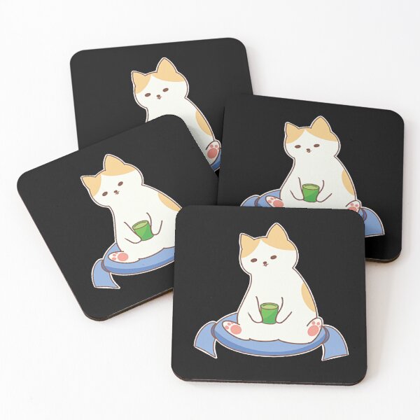 Item preview, Cute Cat Drinking Tea Green designed and sold by marytrou.