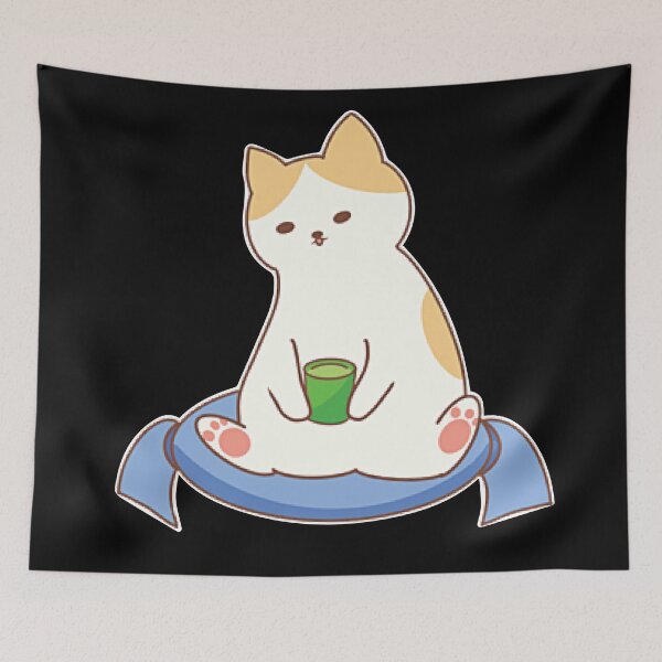 Item preview, Cute Cat Drinking Tea Green designed and sold by marytrou.