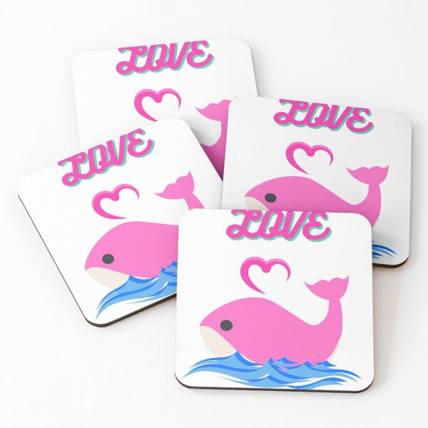 Item preview, love pink whale designed and sold by wonderfloral.