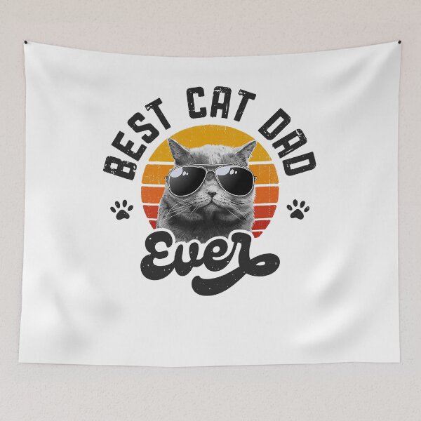 Item preview, Best Cat Dad Ever Funny Father_s Day Retro Vintage Men  designed and sold by chonsies.