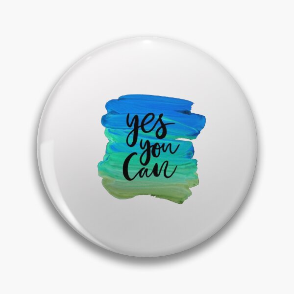 Item preview, Motivational Abstract Design - Yes You Can - Black Hand Written with Green Blue Paint Brush Strokes designed and sold by WearWolfDesigns.