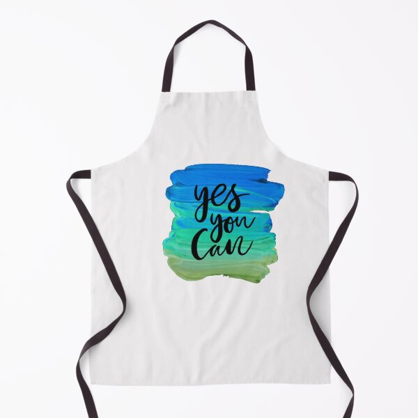 Item preview, Motivational Abstract Design - Yes You Can - Black Hand Written with Green Blue Paint Brush Strokes designed and sold by WearWolfDesigns.