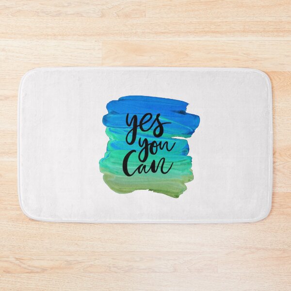 Item preview, Motivational Abstract Design - Yes You Can - Black Hand Written with Green Blue Paint Brush Strokes designed and sold by WearWolfDesigns.