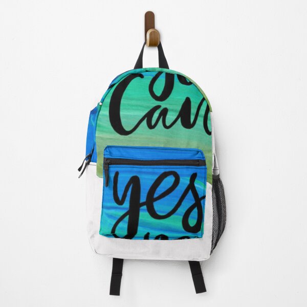 Item preview, Motivational Abstract Design - Yes You Can - Black Hand Written with Green Blue Paint Brush Strokes designed and sold by WearWolfDesigns.