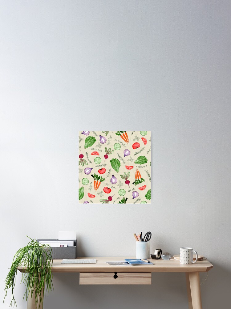 Aperçu 2 sur 3. Poster avec l'œuvre Potager créée et vendue par Studio-C2.