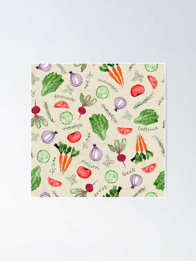 Aperçu 1 sur 3. Poster avec l'œuvre Potager créée et vendue par Studio-C2.