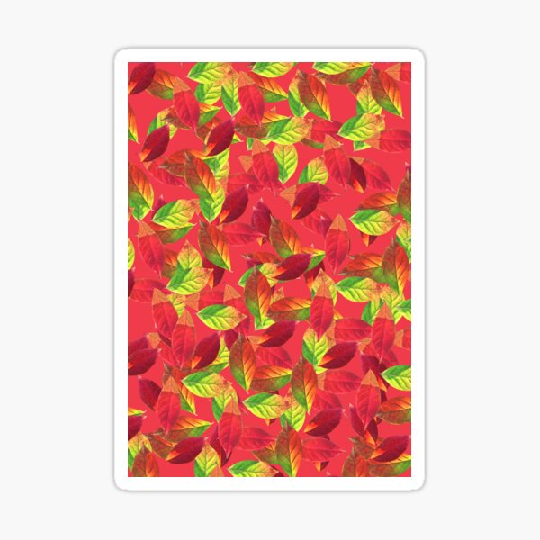 Item preview, Red and Green leaves pattern on red designed and sold by Artsy Boulevard.