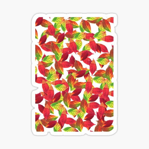 Item preview, Red and Green leaves pattern designed and sold by Artsy Boulevard.