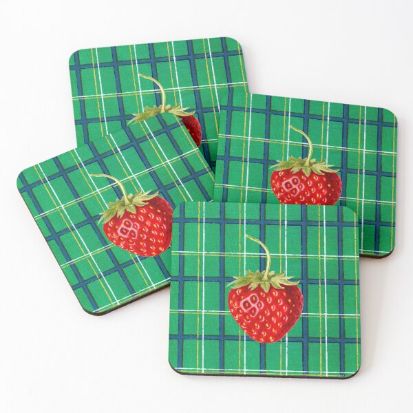Item preview, Strawberry and Plaid  designed and sold by redstitchlab.
