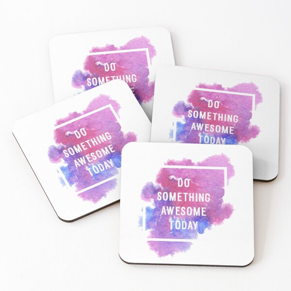 Item preview, Motivational Abstract Design - Do Something Awesome - Today White Hand Written with Purple Blue Paint Brush Strokes designed and sold by WearWolfDesigns.