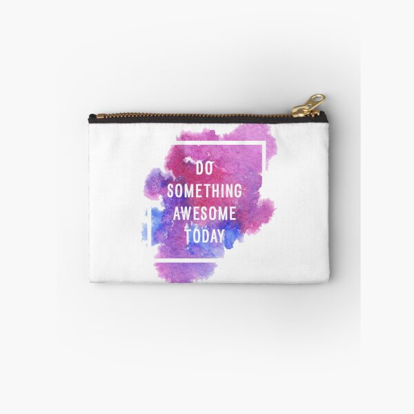 Item preview, Motivational Abstract Design - Do Something Awesome - Today White Hand Written with Purple Blue Paint Brush Strokes designed and sold by WearWolfDesigns.