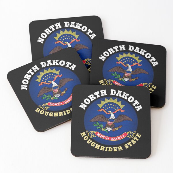 Item preview, NORTH DAKOTA ROUGHRIDER STATE FLAG designed and sold by Madjack Tees Kiwi SuperStore.