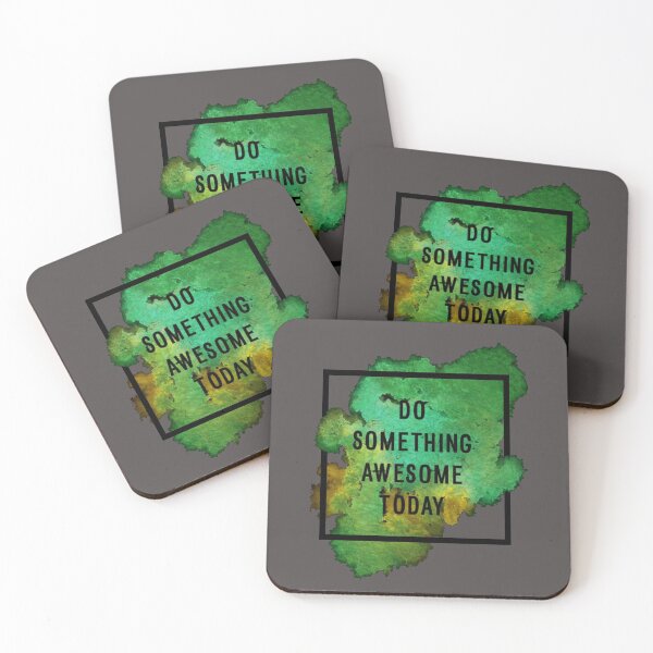 Item preview, Motivational Abstract Design - Do Something Awesome - Today Black Hand Written with Green Yellow  designed and sold by WearWolfDesigns.