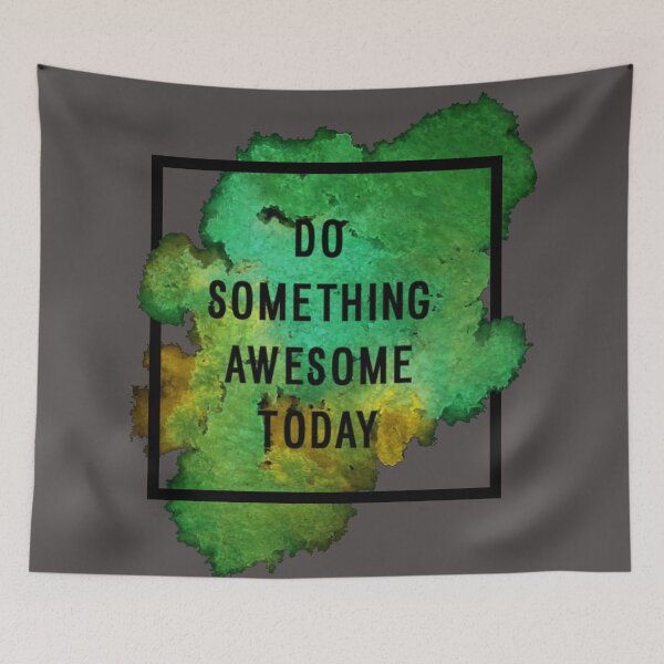 Item preview, Motivational Abstract Design - Do Something Awesome - Today Black Hand Written with Green Yellow  designed and sold by WearWolfDesigns.