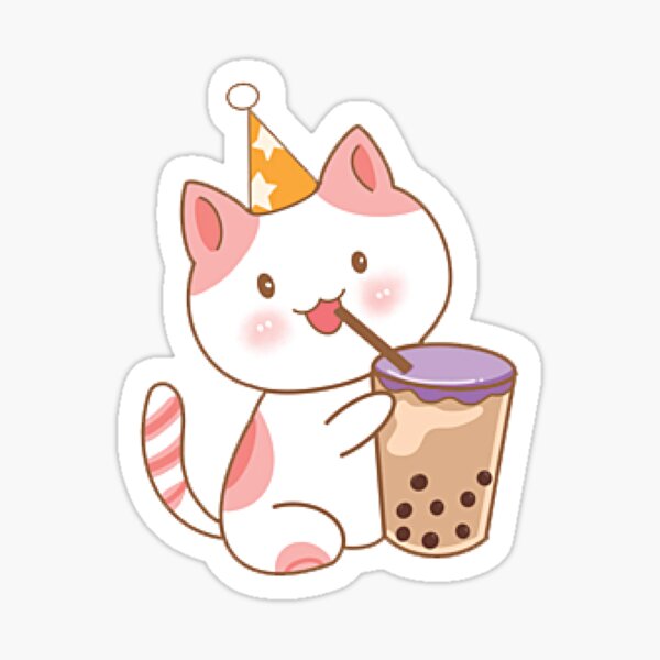 Item preview, Cute Little Cat Drinking Tea Cup designed and sold by marytrou.
