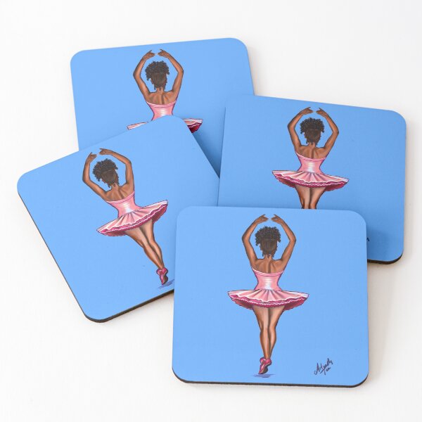 Aperçu de l'œuvre Ballerine afro-américaine en ballerine rose #014 peau marron. Le top 100 des meilleurs créée et vendue par Artonmytee.