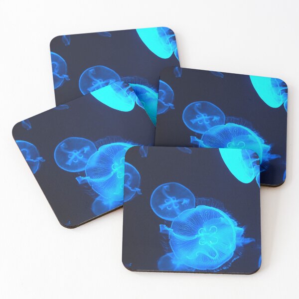 Item preview, Deep dark ocean water with glow jellyfishes designed and sold by Sharitka.