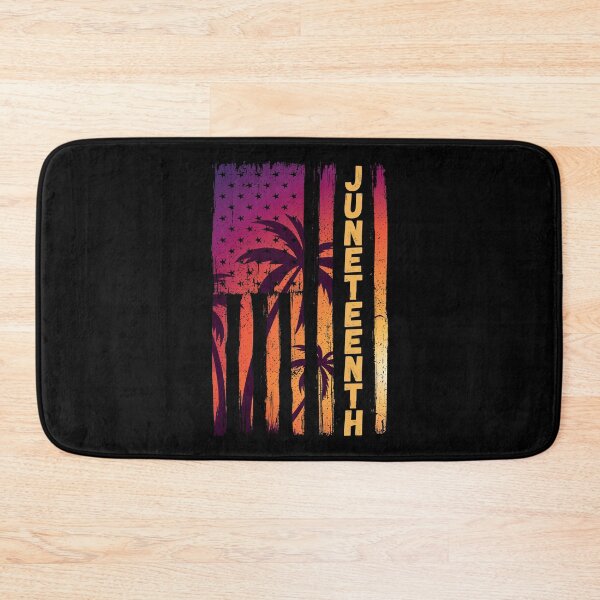 Item preview, Juneteenth US Flag at Sunset with Palm Trees designed and sold by Labradoodlesetc.