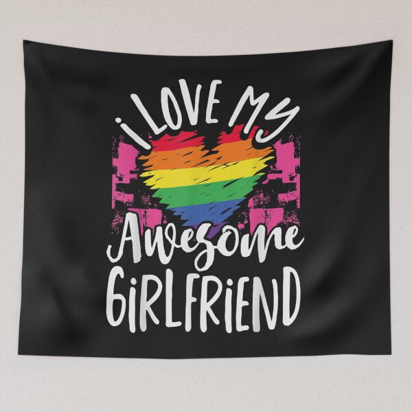 Item preview, I Love My Awesome Girlfriend Gay Lesbian Couple Matching designed and sold by angelabeulah.