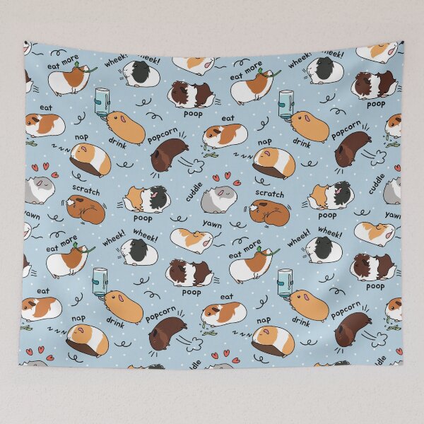 Item preview, Guinea Pig Daily To-Do List - Blue Background designed and sold by Lulupainting.
