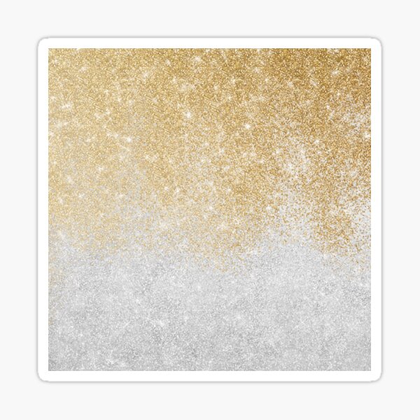 Gold and Silver Glitter Ombre Luxury Design Sticker