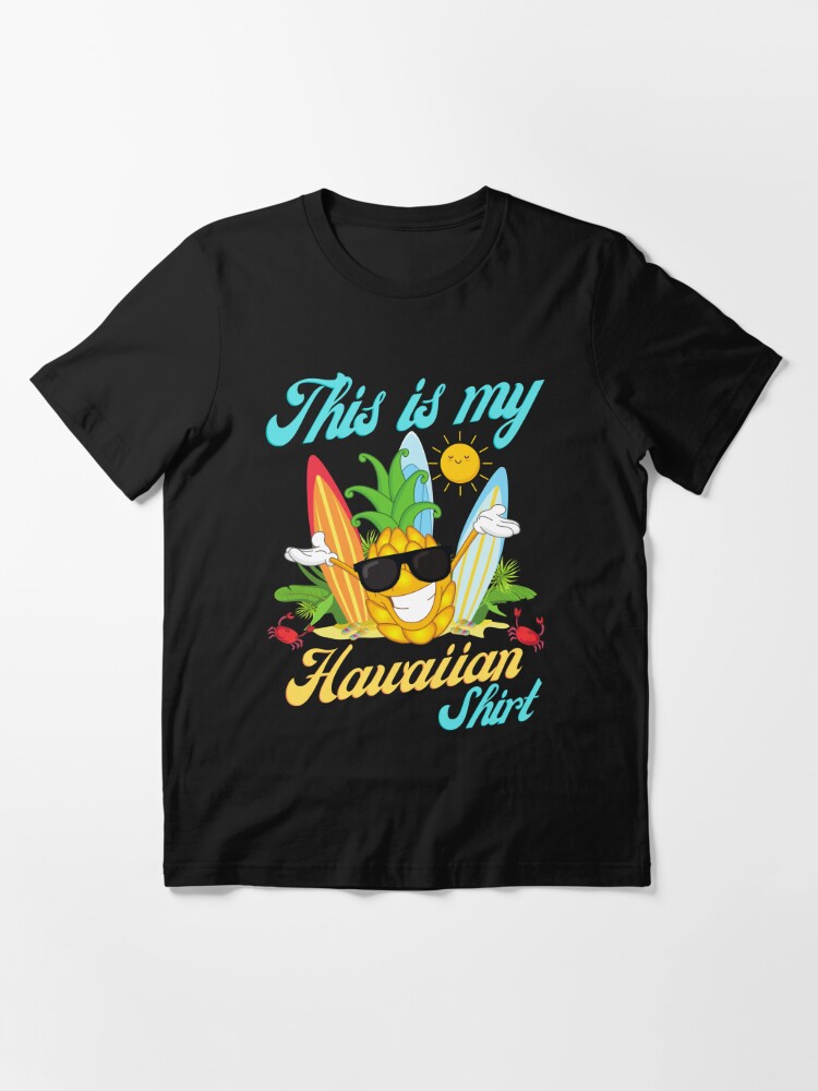 Lekrock Shop This Is My Hawaiian Shirt, Dabbing Pineapple, Tropical Summer Tee Sticker