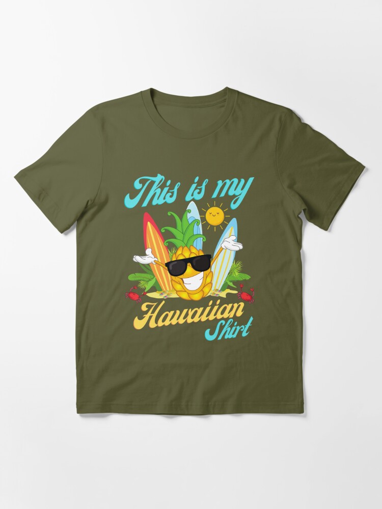 Lekrock Shop This Is My Hawaiian Shirt, Dabbing Pineapple, Tropical Summer Tee Sticker