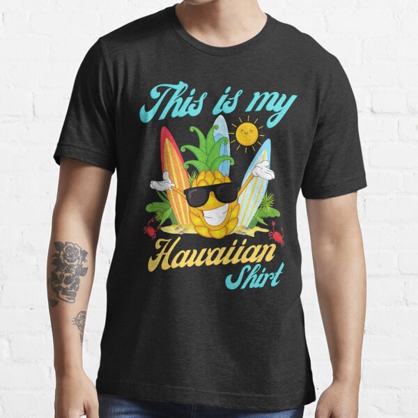 Lekrock Shop This Is My Hawaiian Shirt, Dabbing Pineapple, Tropical Summer Tee Sticker
