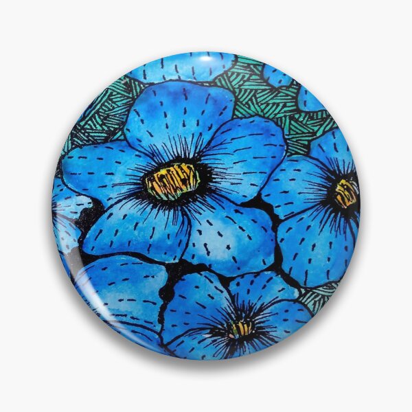 Item preview, blue flowers sketch designed and sold by BhaktiK.
