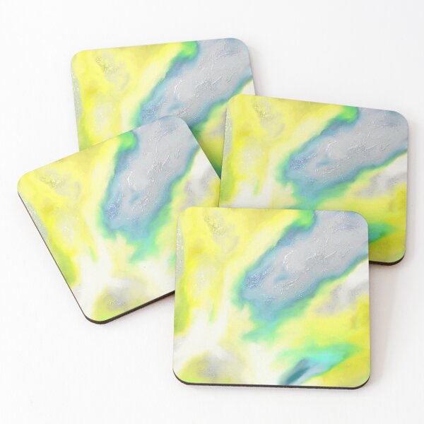 Item preview, Abstract yellow-blue texture print. designed and sold by UVI-CA.