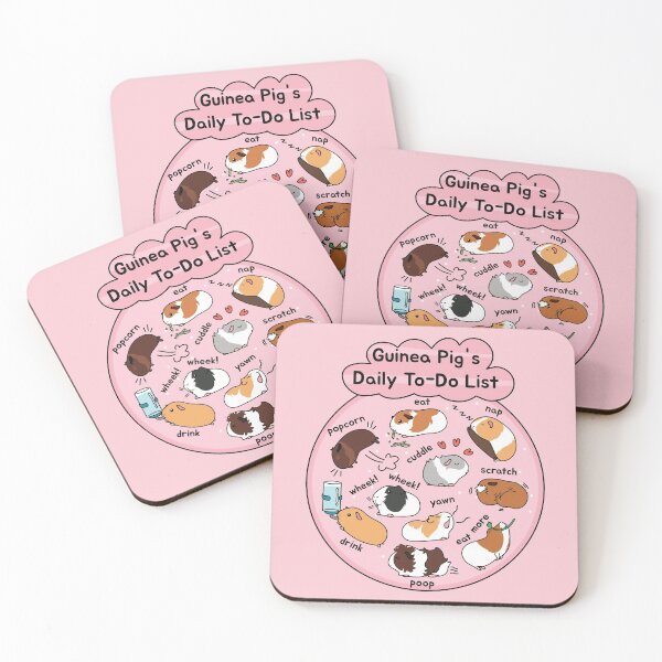 Item preview, Guinea Pig Daily To-Do List - Pink Background designed and sold by Lulupainting.