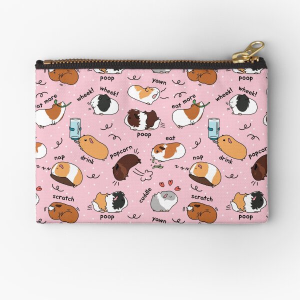 Guinea Pig Daily To-Do List - Pink Background Zipper Pouch
