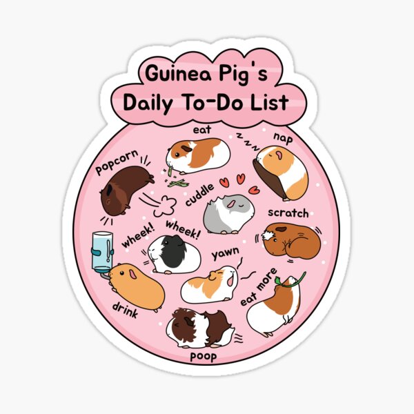 Item preview, Guinea Pig Daily To-Do List - Pink Background designed and sold by Lulupainting.