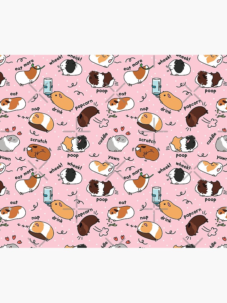 Thumbnail 6 of 6, Throw Blanket, Guinea Pig Daily To-Do List - Pink Background designed and sold by Lulupainting.