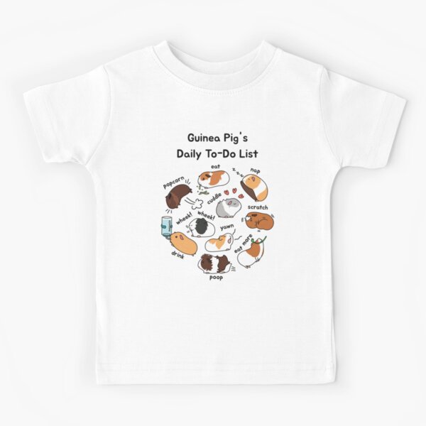 Guinea Pig Daily To-Do List - Brown Background Kids T-Shirt