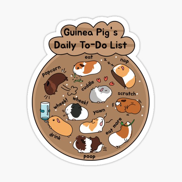 Item preview, Guinea Pig Daily To-Do List - Brown Background designed and sold by Lulupainting.