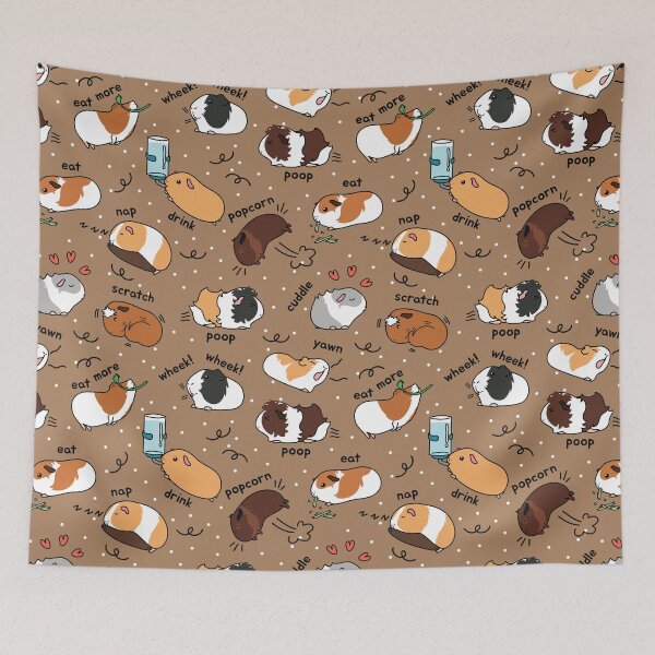Item preview, Guinea Pig Daily To-Do List - Brown Background designed and sold by Lulupainting.